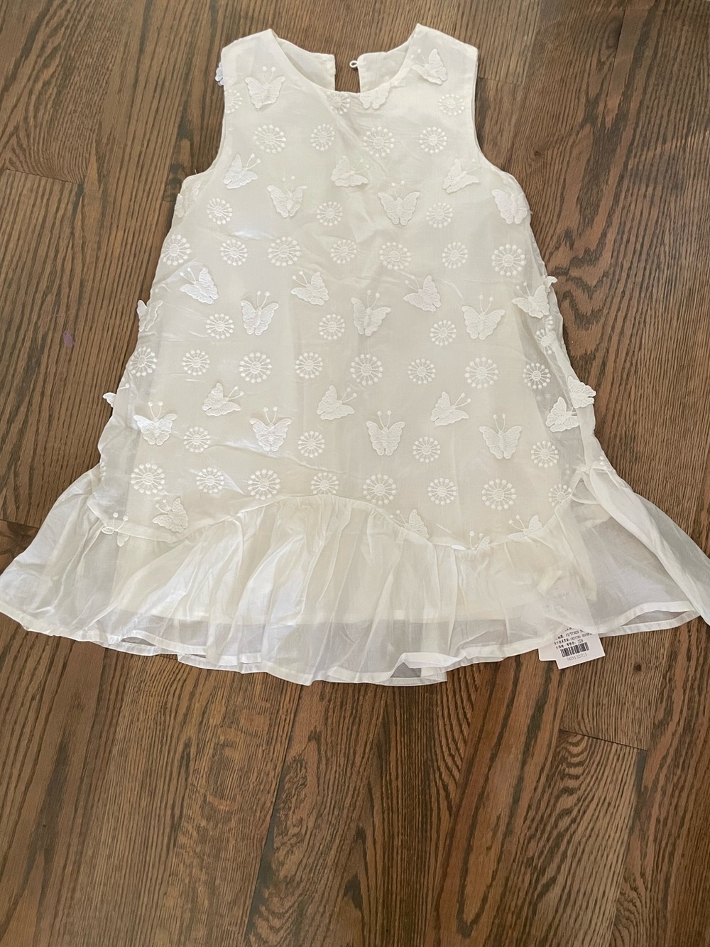 Girls' White Butterfly  Dress